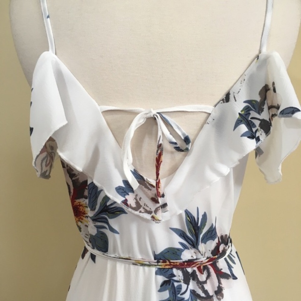 Off Shoulder Tie Back Floral Dress - Picture 7 of 7